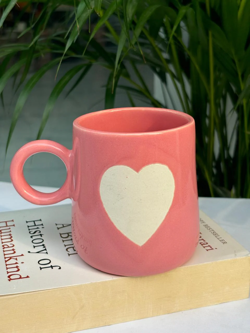 Big Pink Heart Narrow Coffee Mug - Image 3