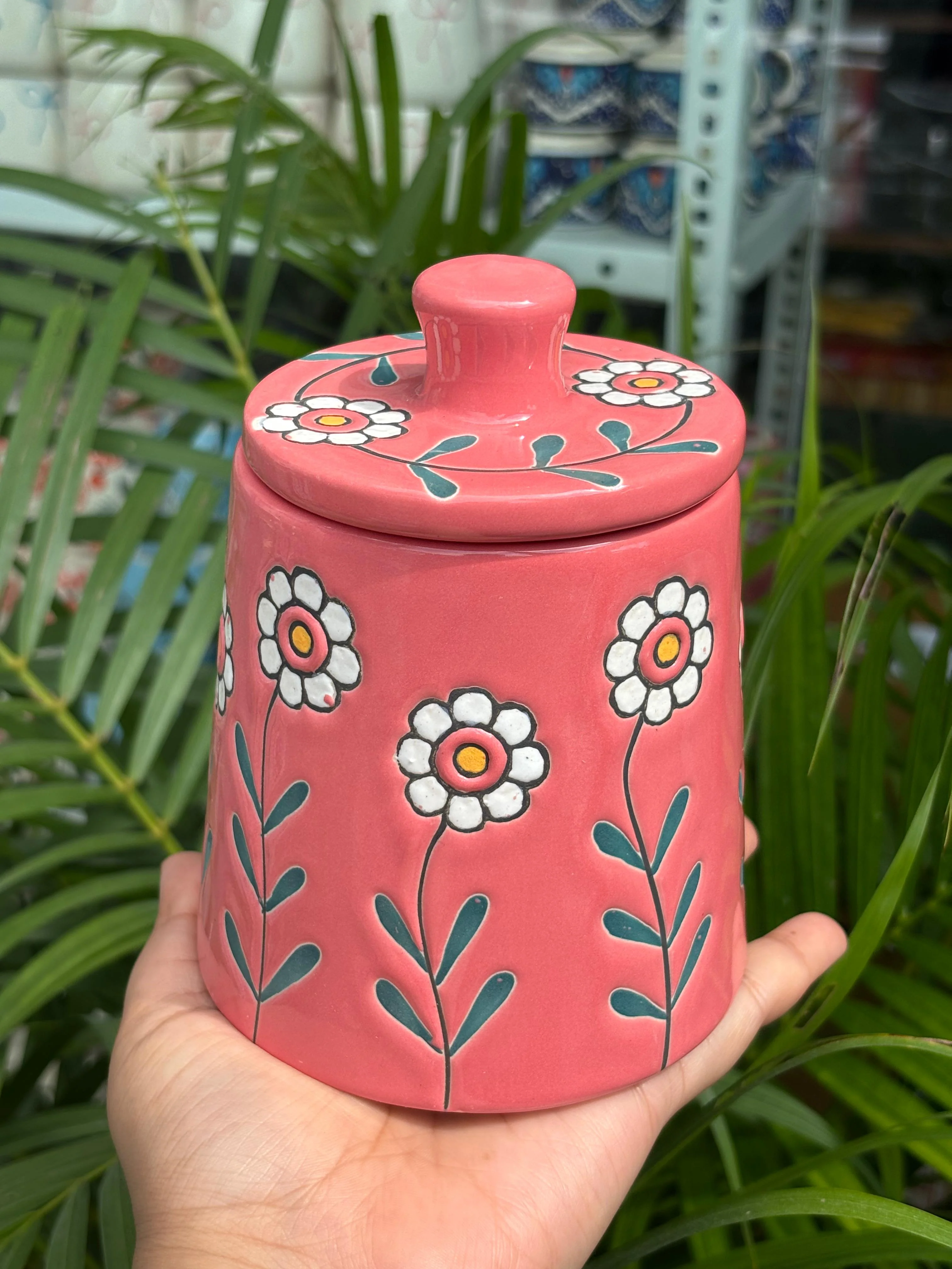 Bloom Pink Candle Jar with Lid - Image 3