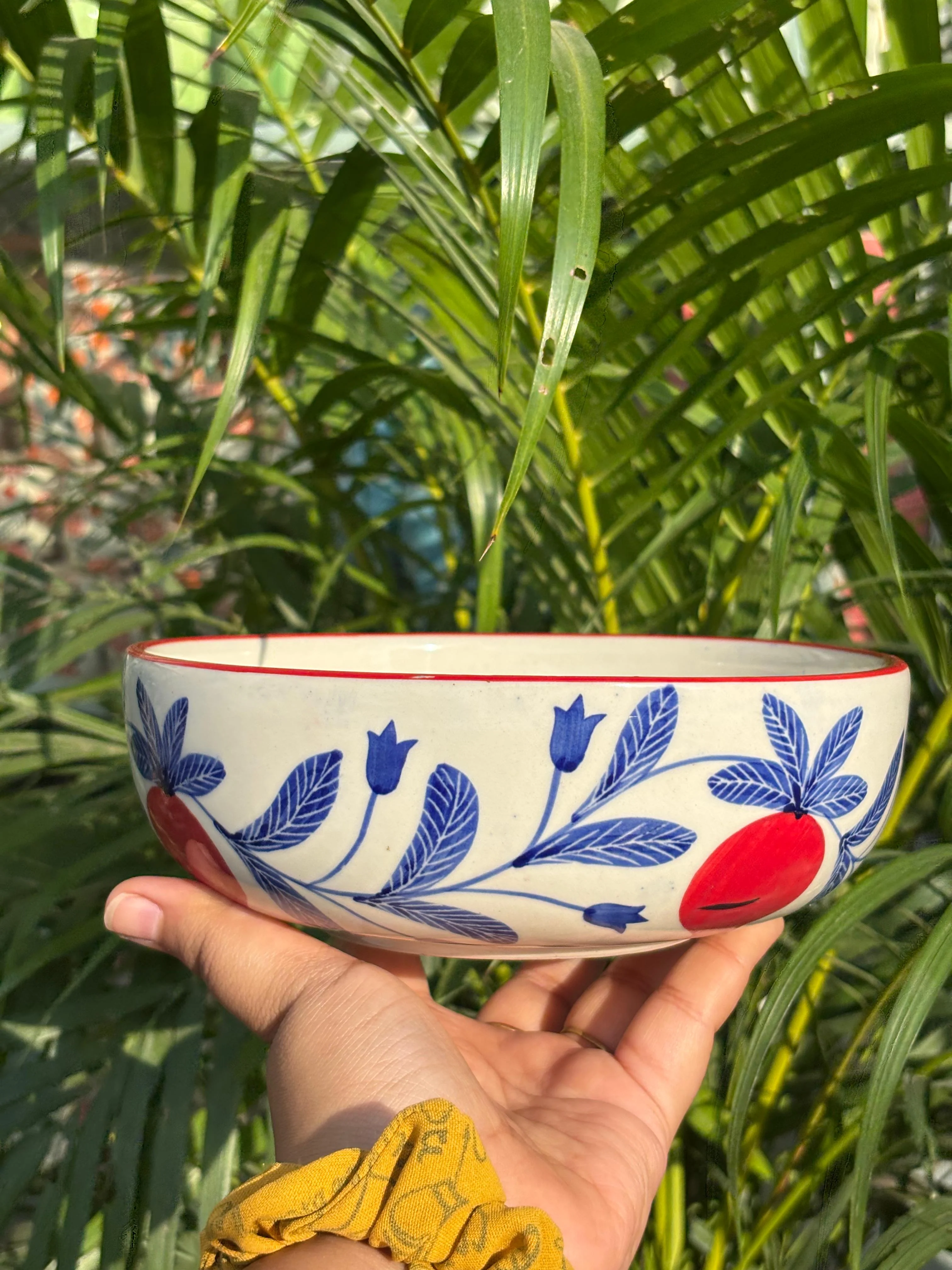 Blue Blossom Pomegranate Serving/Salad Bowl - Image 3