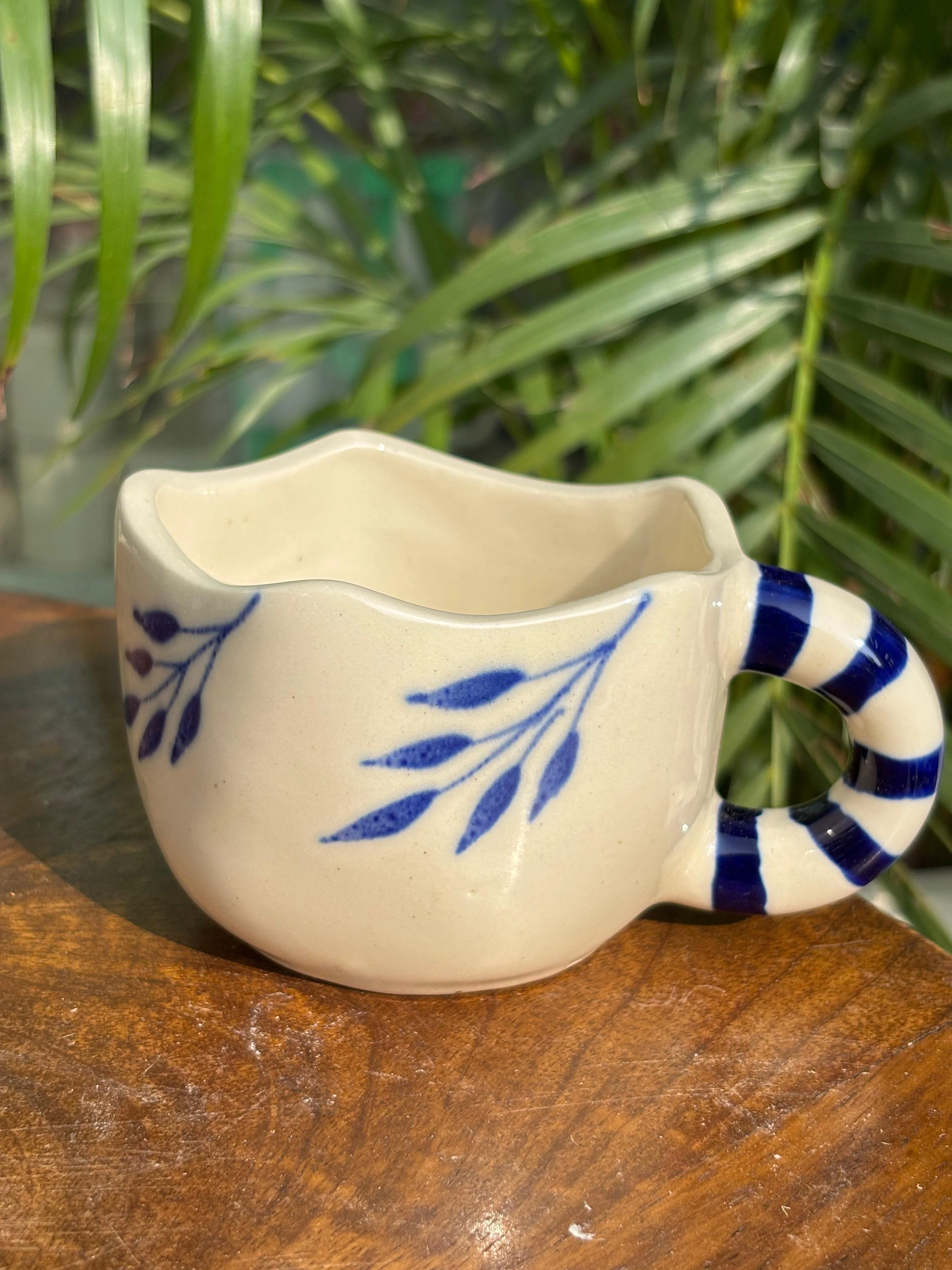 Blue Leaves Pinterest Coffee Mug