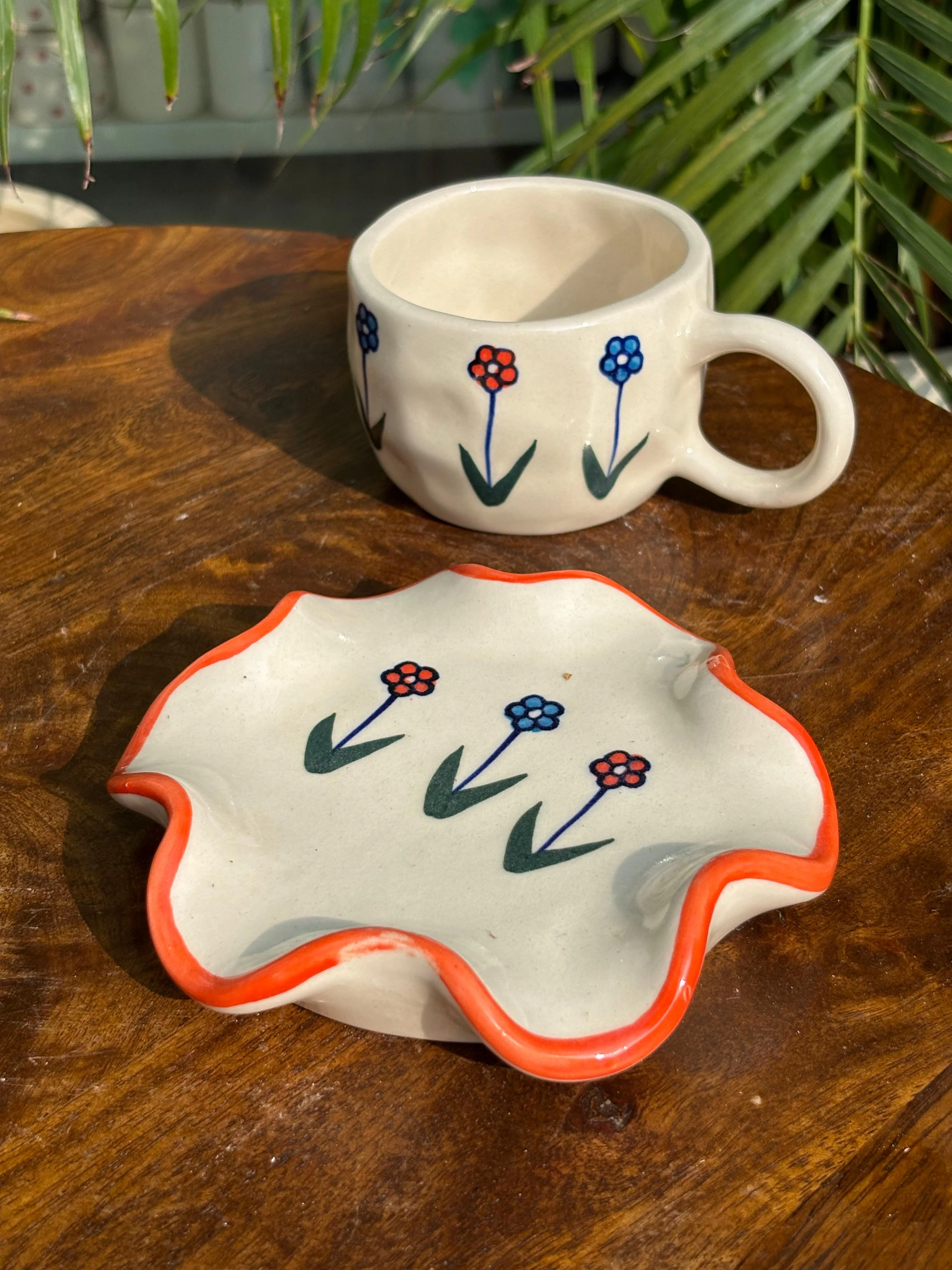 Blushing Brews Coffee Mug with Saucer Set - Image 2