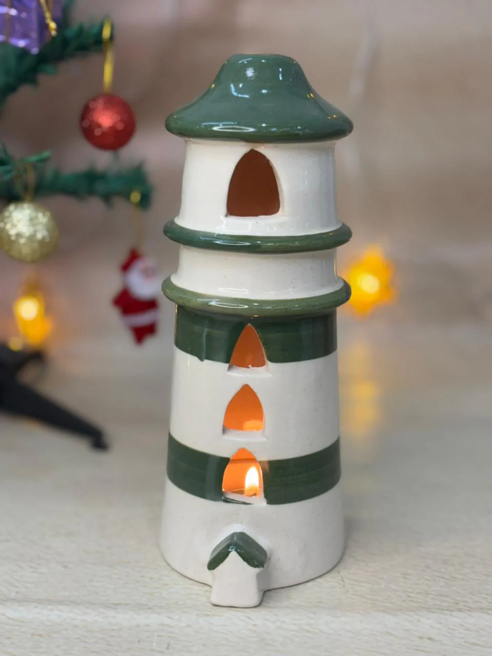 Cozy Coast Lighthouse Tealight Holder-Green - Image 3