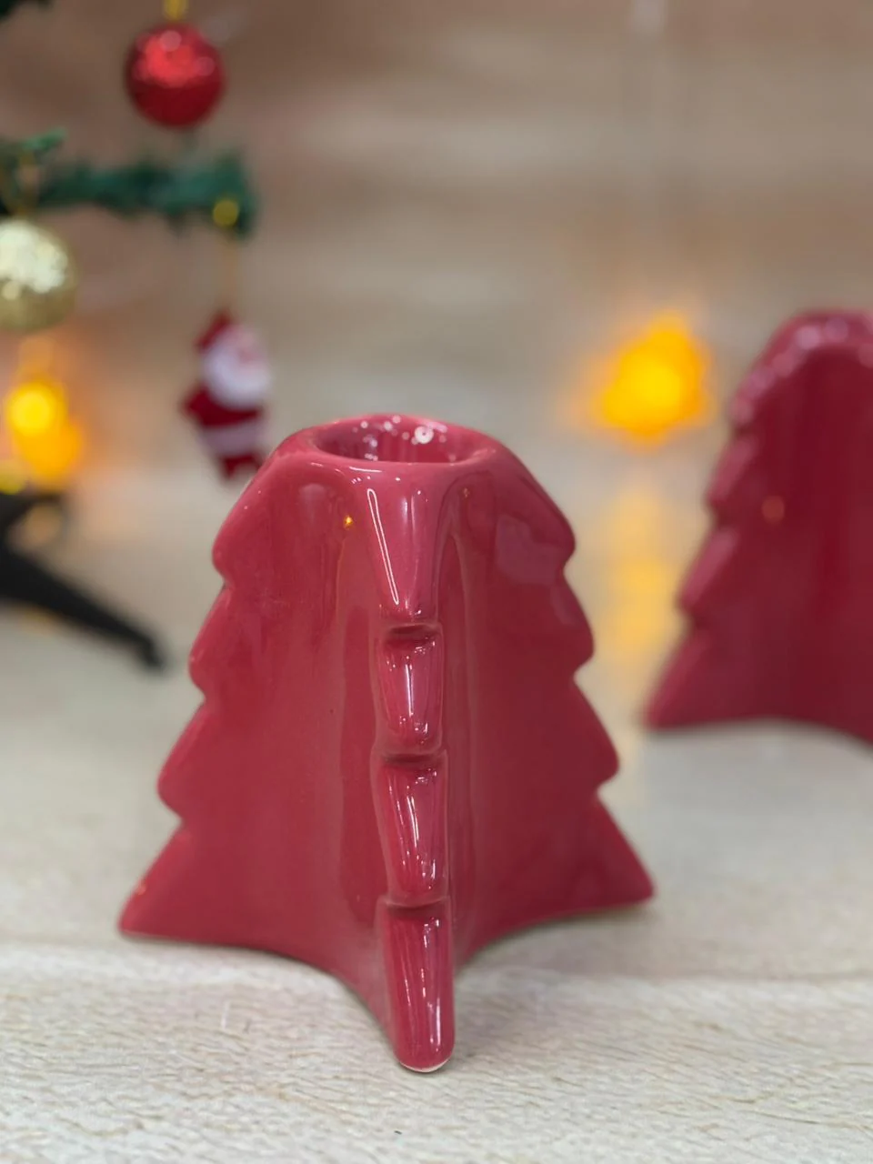 Cozy Pine Tree Tealight Stand-Red - Image 4