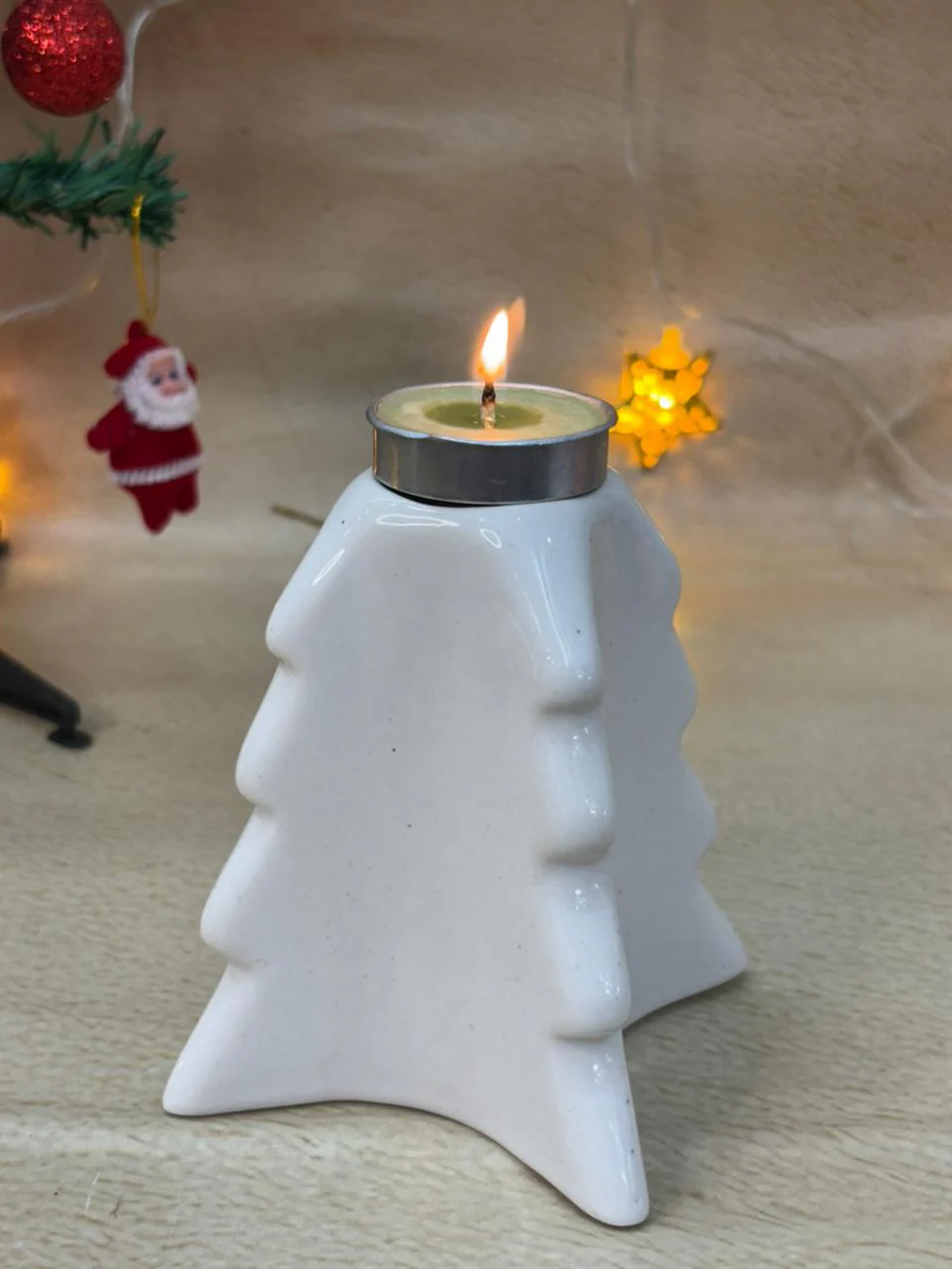 Cozy Pine Tree Tealight Stand-White - Image 3
