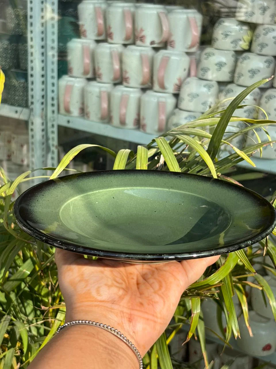 Elara Green Luxe Pasta Plate (Set of 2) - Image 3