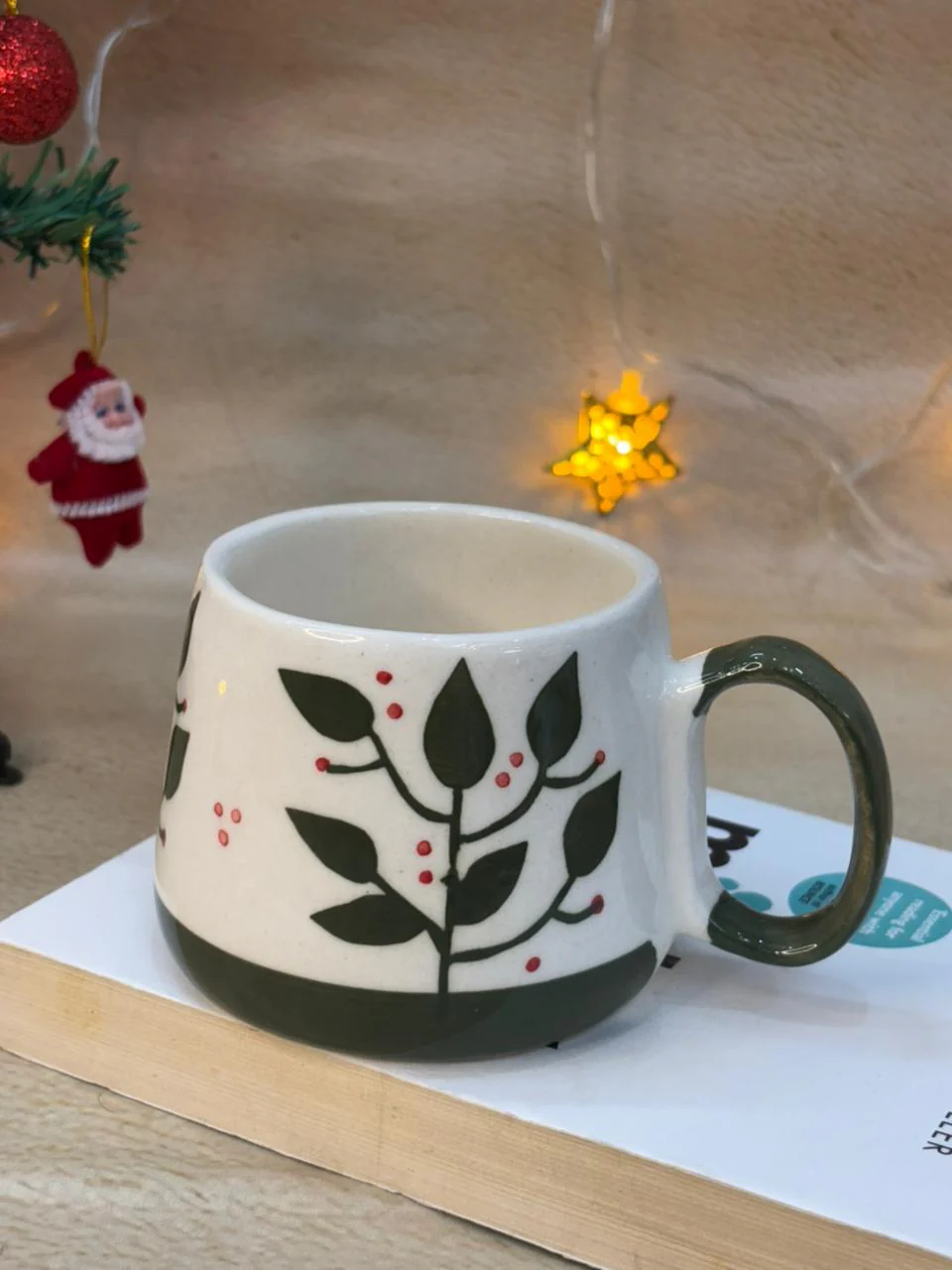 Festive Leaves Coffee Mug & Snack Plate Set (Set of 2) - Image 2