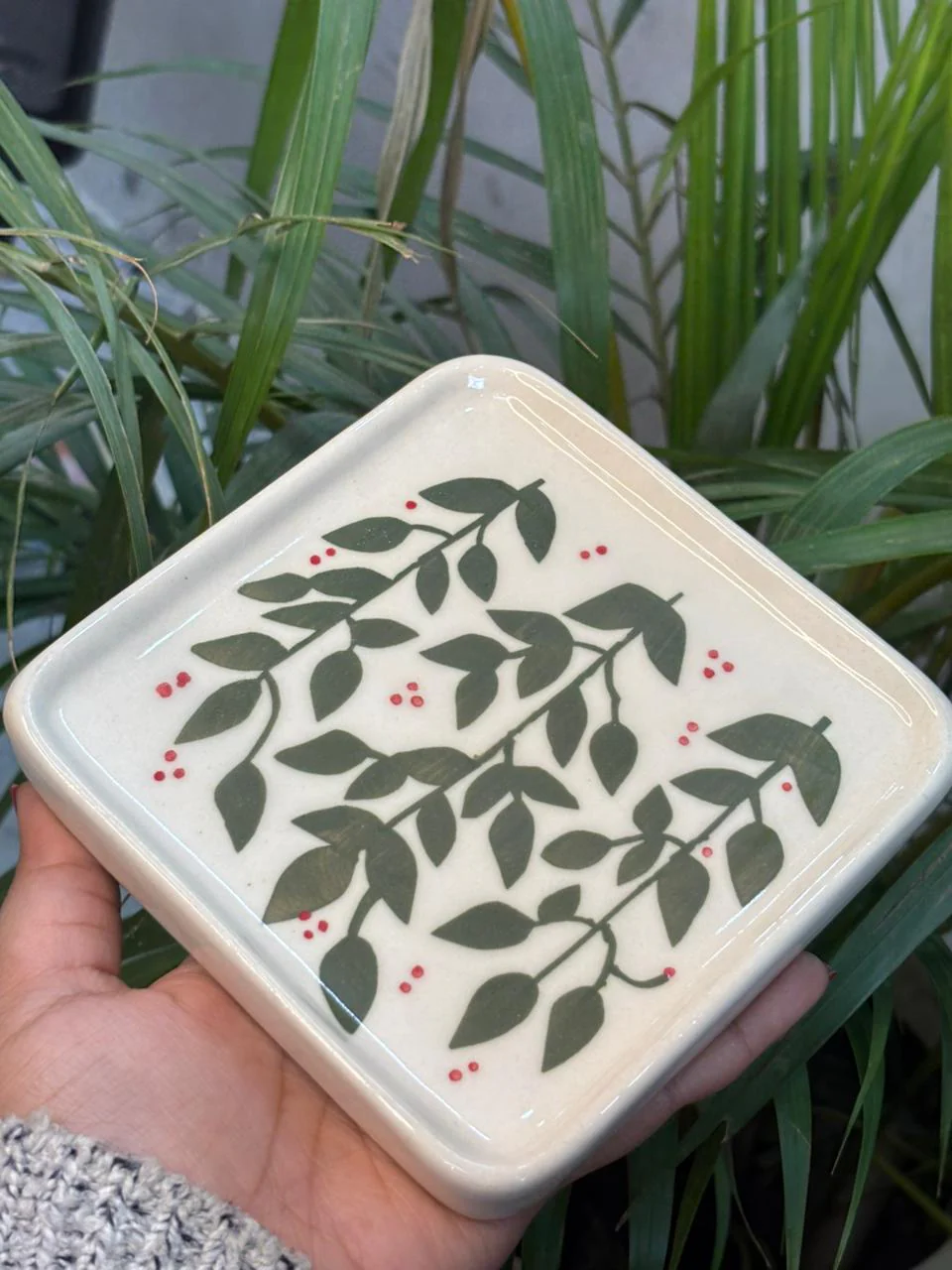 Festive Leaves Coffee Mug & Snack Plate Set (Set of 2) - Image 5