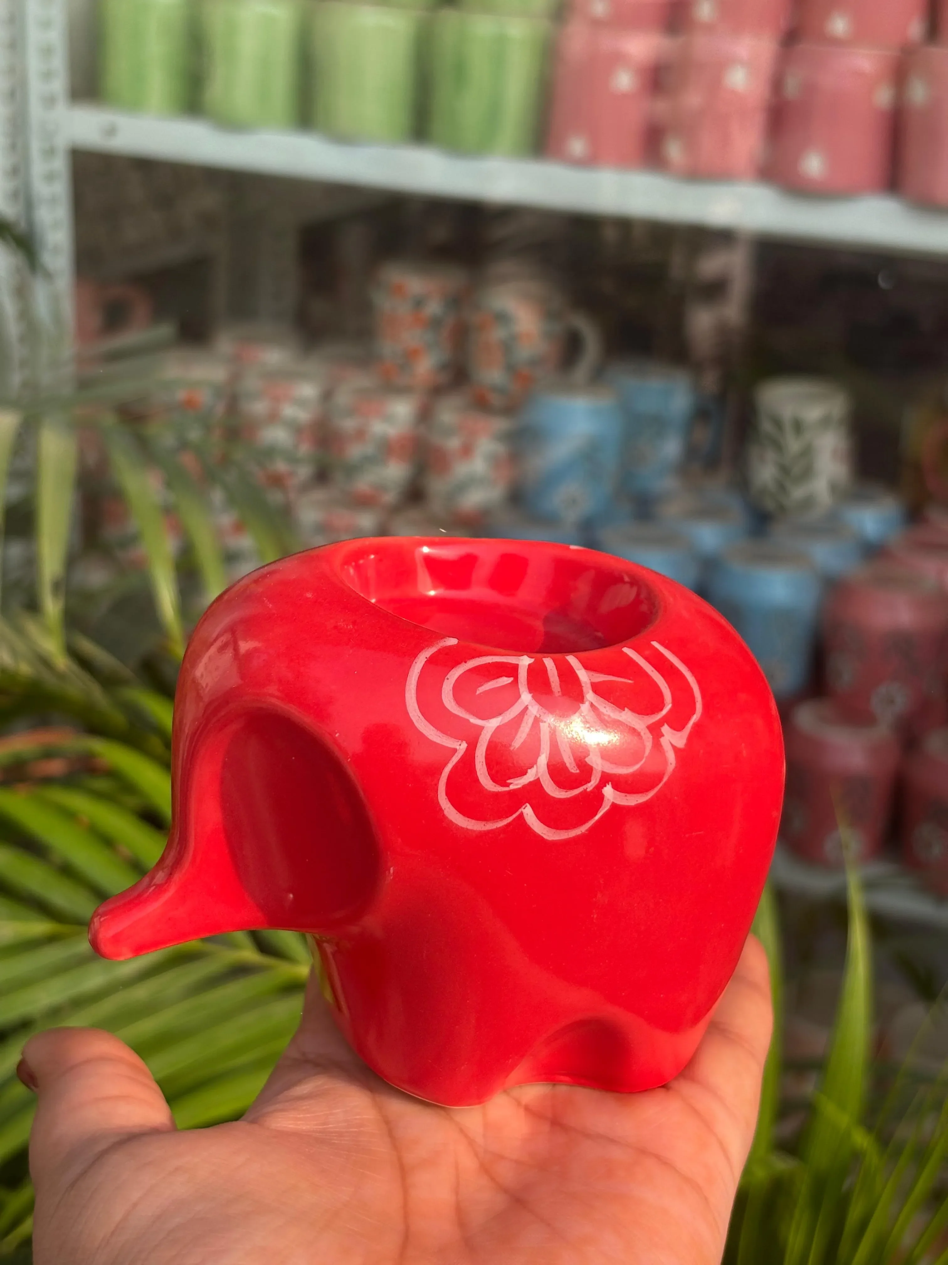 Lil’ Ele Glow Tea Light Holders-Red (Set of 2) - Image 3