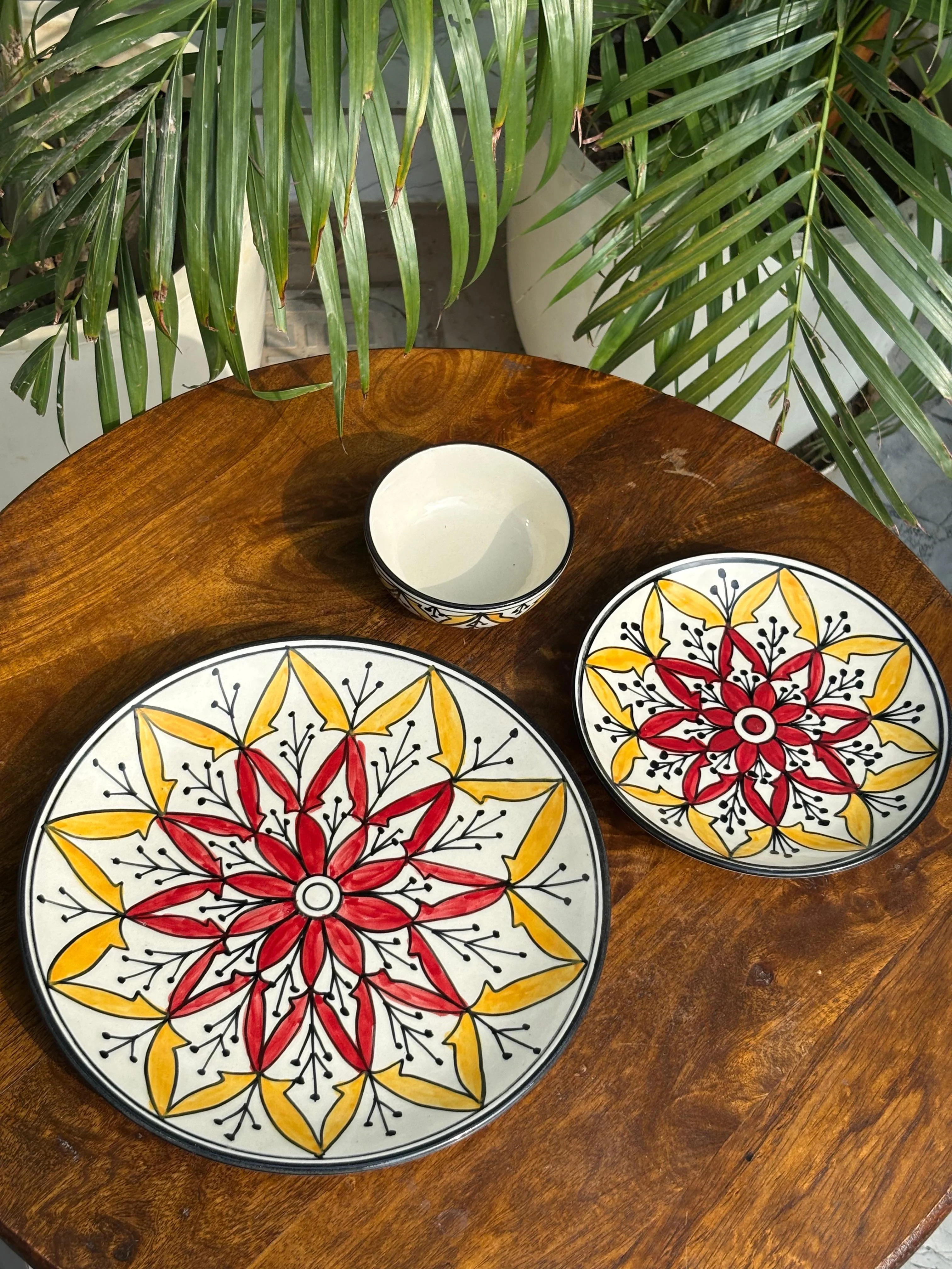 Mandala Majesty Handcrafted Premium Dinner Set (Set of 7) - Image 4