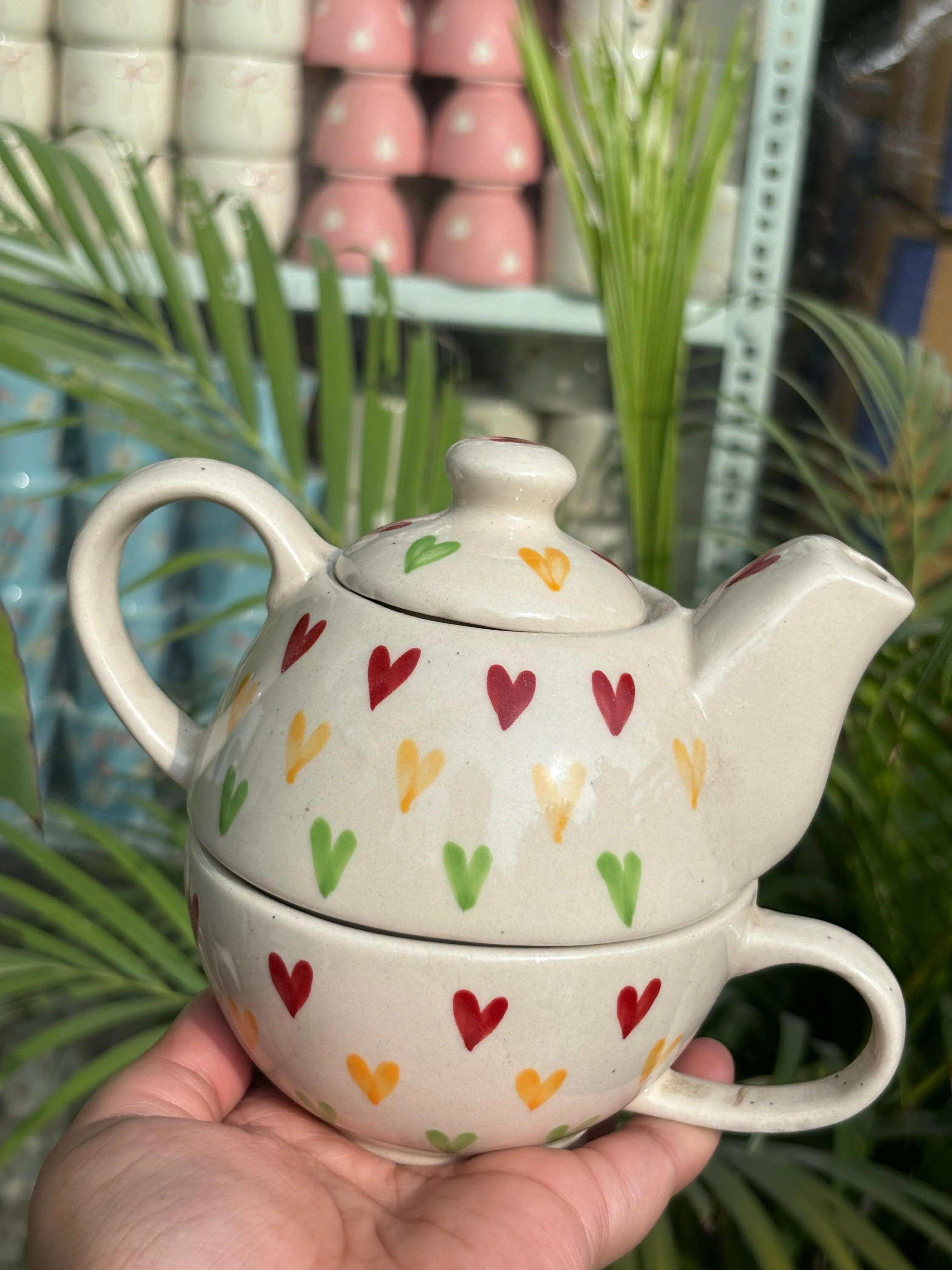 Multicolor Hearts One Pot Kettle Set