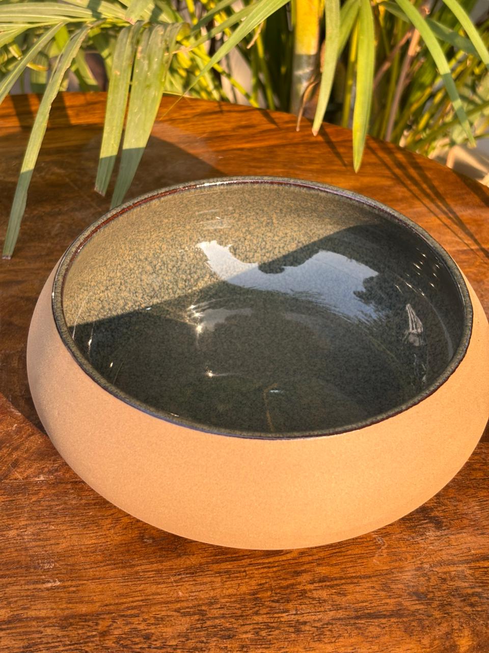 Olive Ash Stone Glaze Snack/Serving Bowl - Image 2
