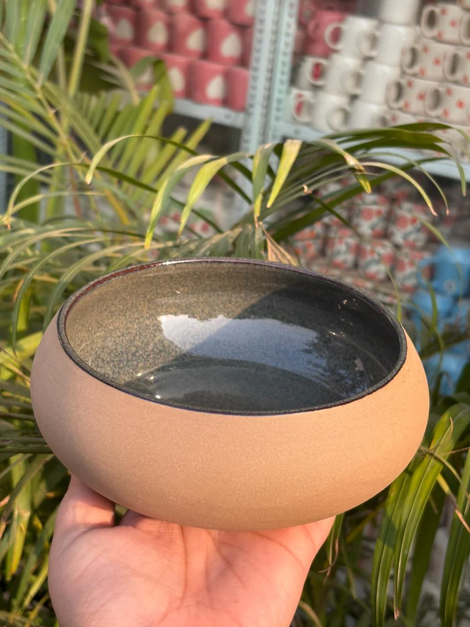 Olive Ash Stone Glaze Snack/Serving Bowl - Image 3