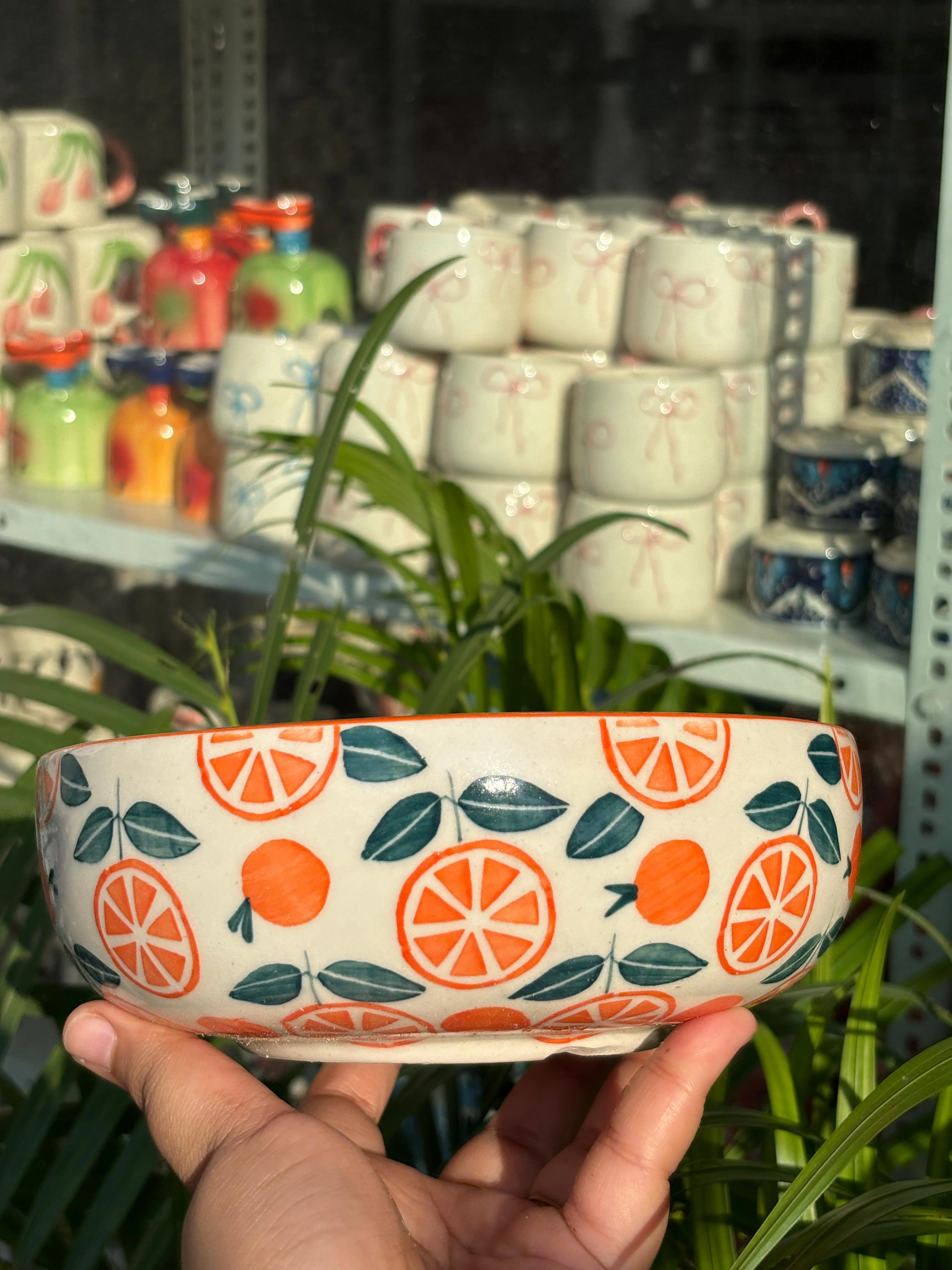 Orange Print Serving/Salad Bowl - Image 3