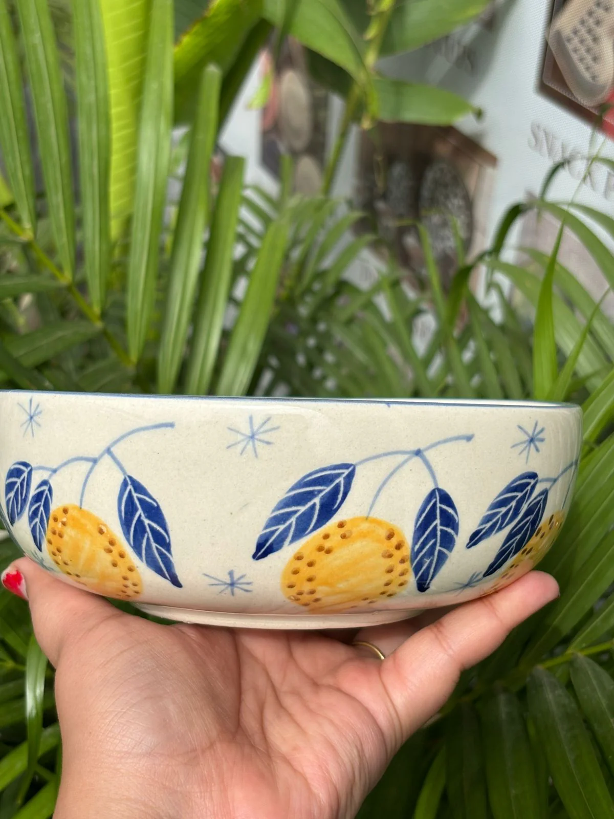 Orange Print Serving/Salad Bowl - Image 2