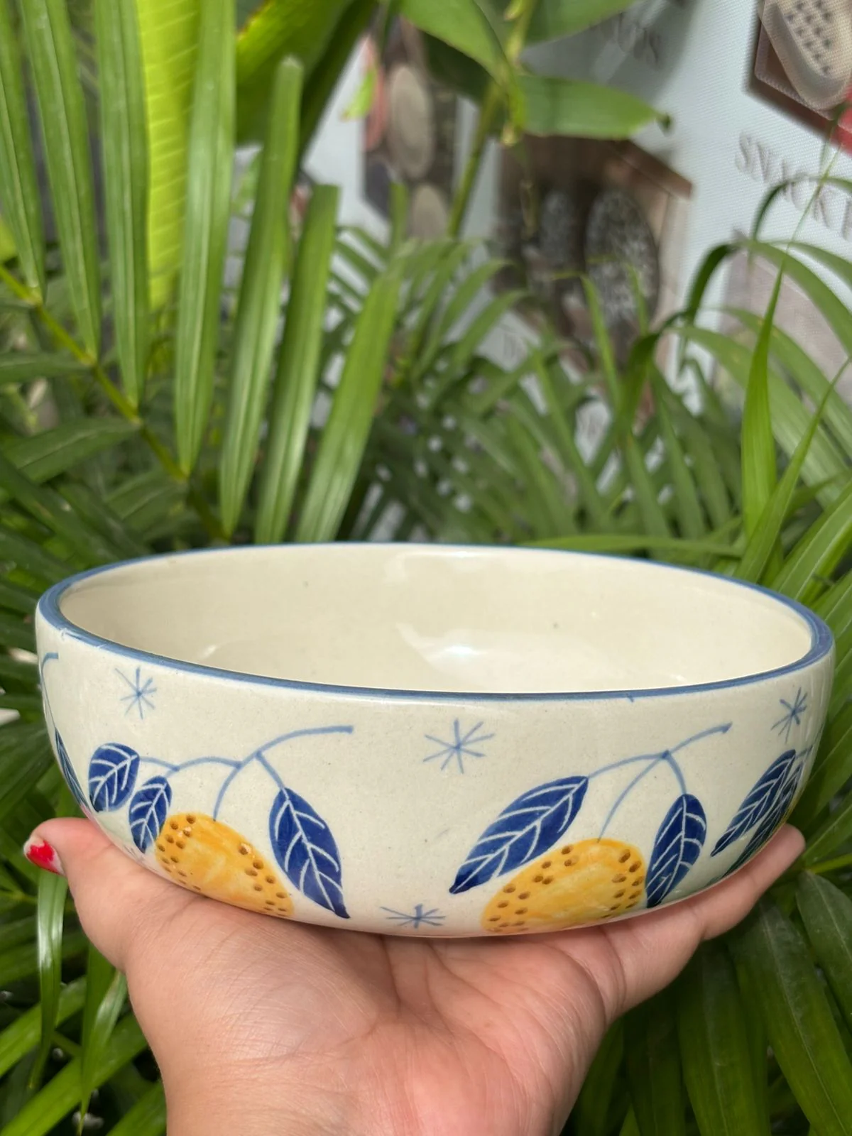 Orange Print Serving/Salad Bowl - Image 3