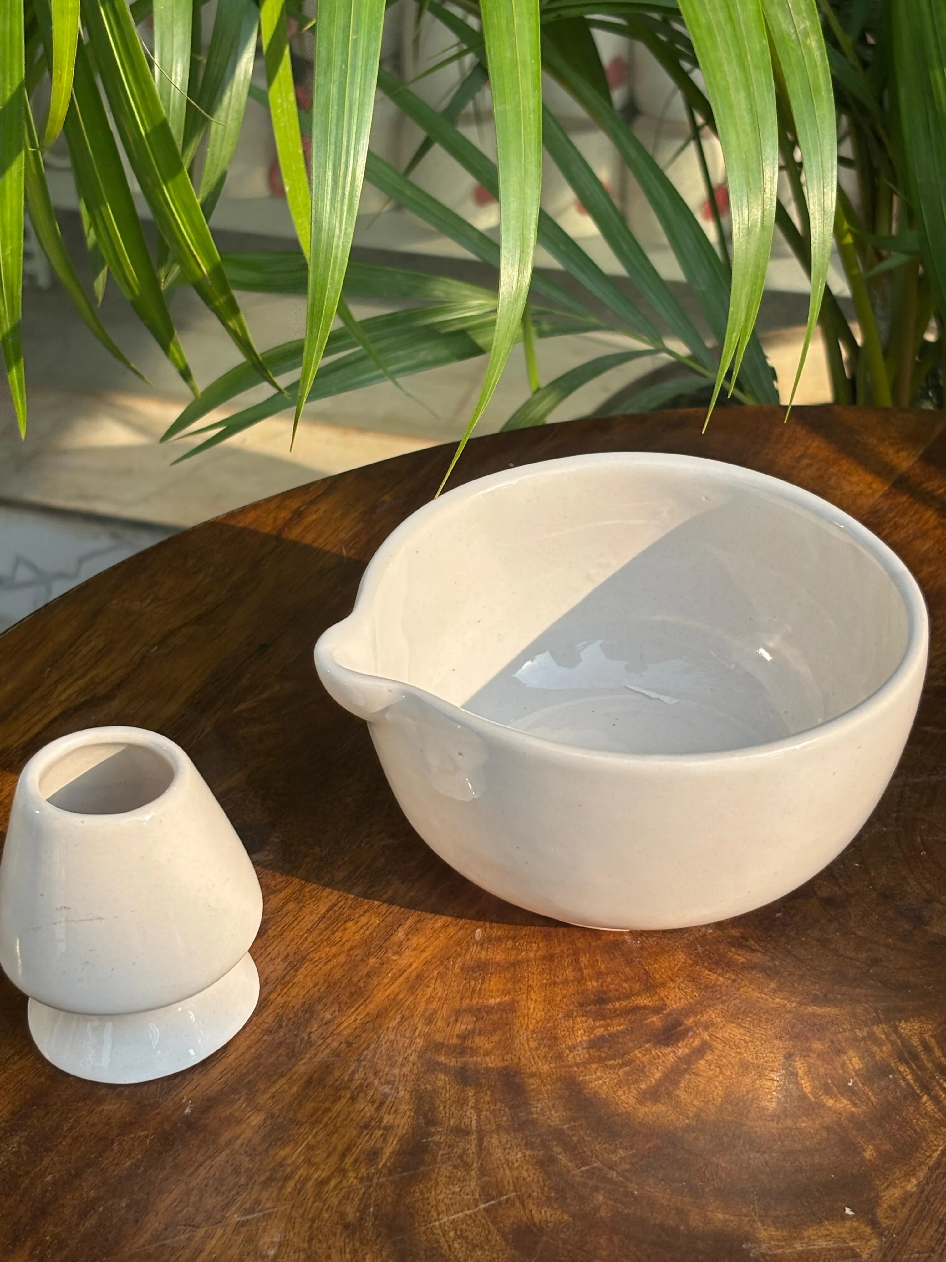 Pearl Mist Matcha Bowl & Whisk Holder Set - Image 3