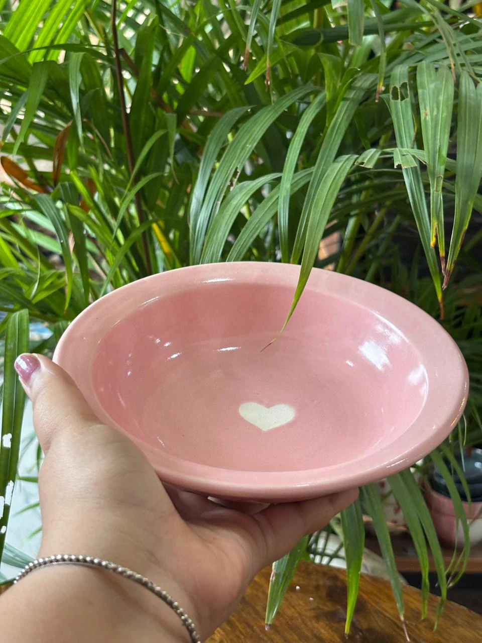Pink Heart Pasta Plates Set of 2 (7inc) - Image 3