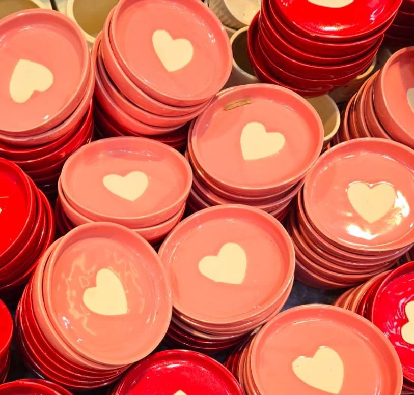 Pink Heart Snack Plate (Set of 2) - Image 3