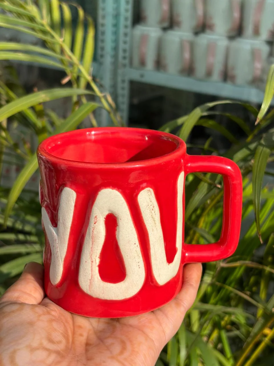Pour Your Love Red Mug - Image 2