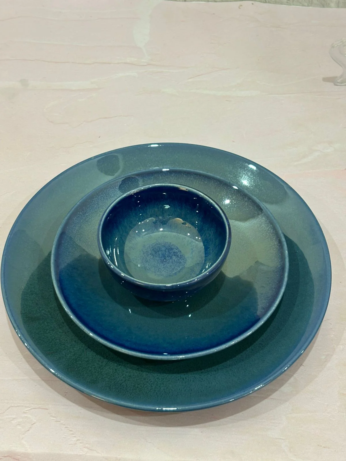 Blue Glaze Dinner Set (Set of 7) - Image 2