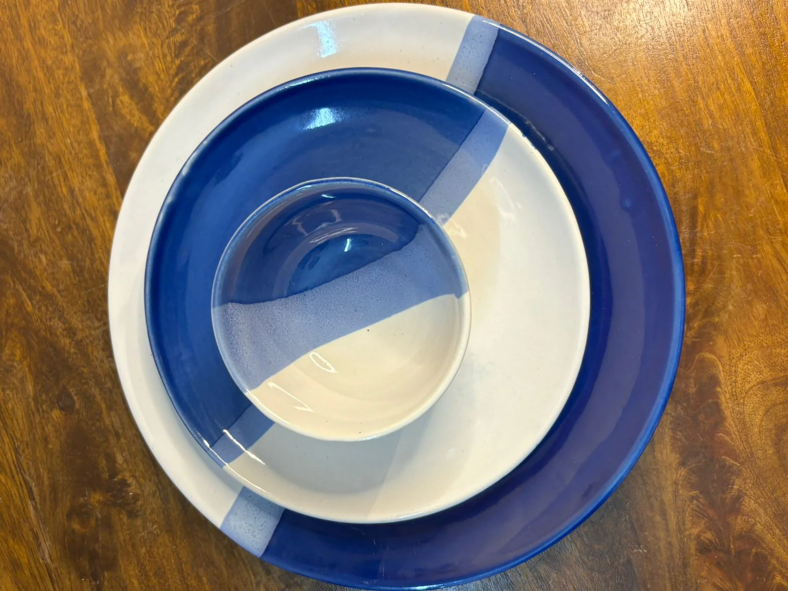 Blue Dual Shade Dinner Set (Set of 20) - Image 3