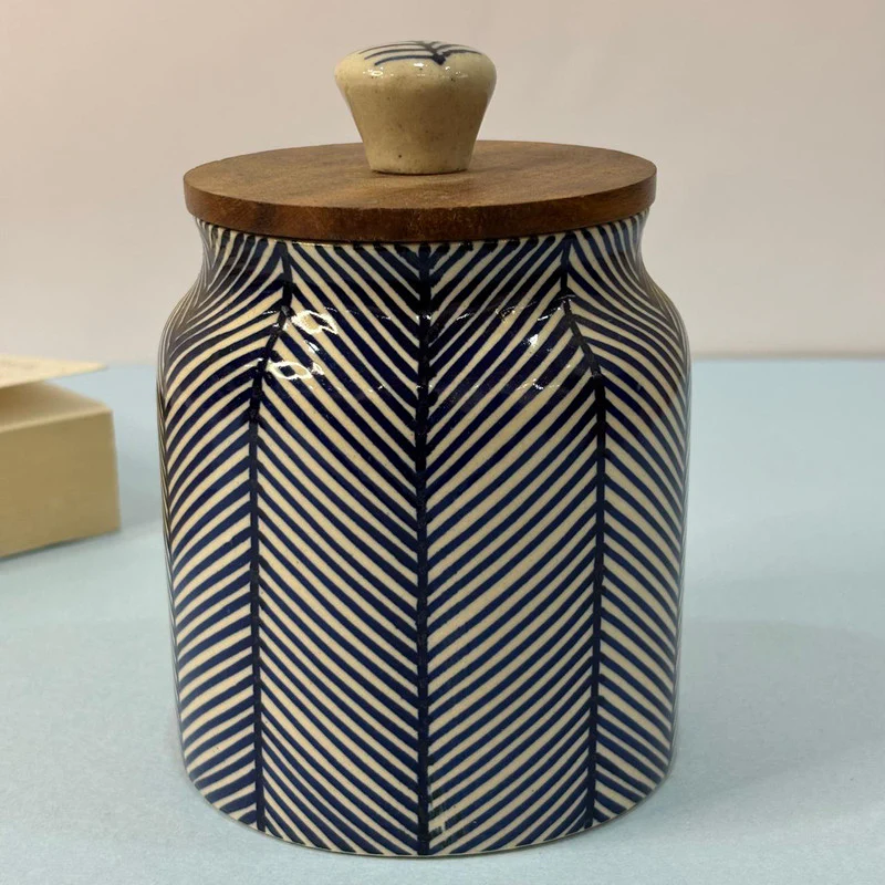 Blue Lines Pattern Air-tight Jar - Image 4
