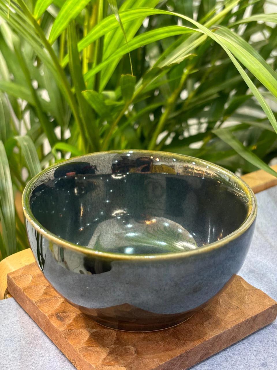 Olive Green Glaze Dinner Set (Set of 7) - Image 4