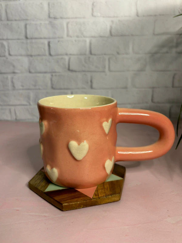 Pink 3d Hearts Coffee Mug - Image 3