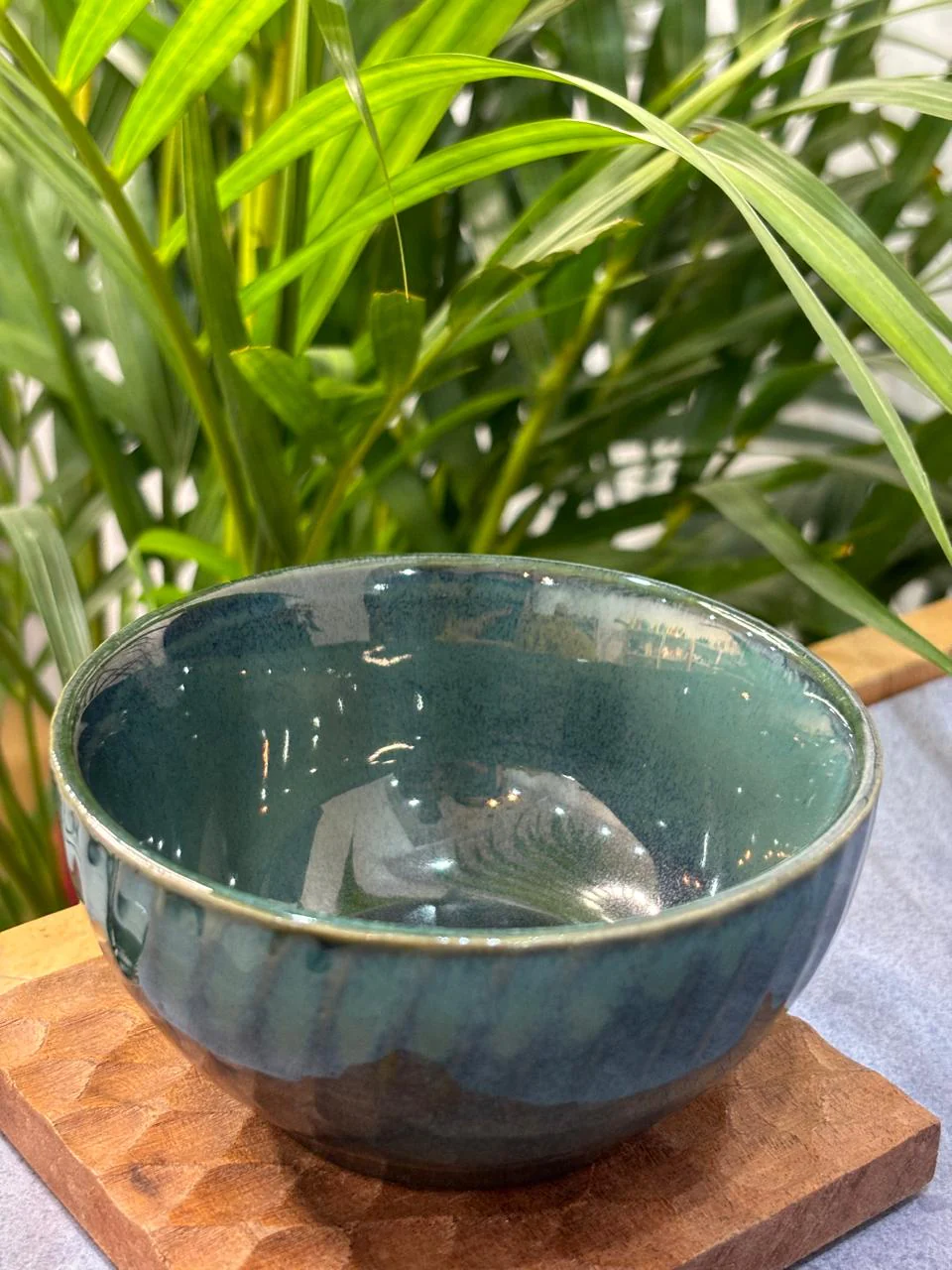 Olive Green with Lines Glaze Dinner Set (Set of 3) - Image 3