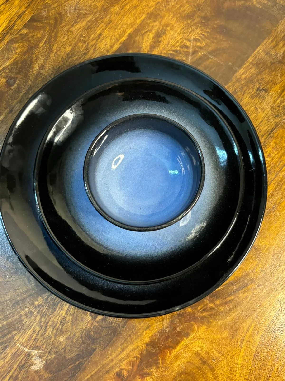 Blue & Black Glaze Dinner Set (Set of 20) - Image 4