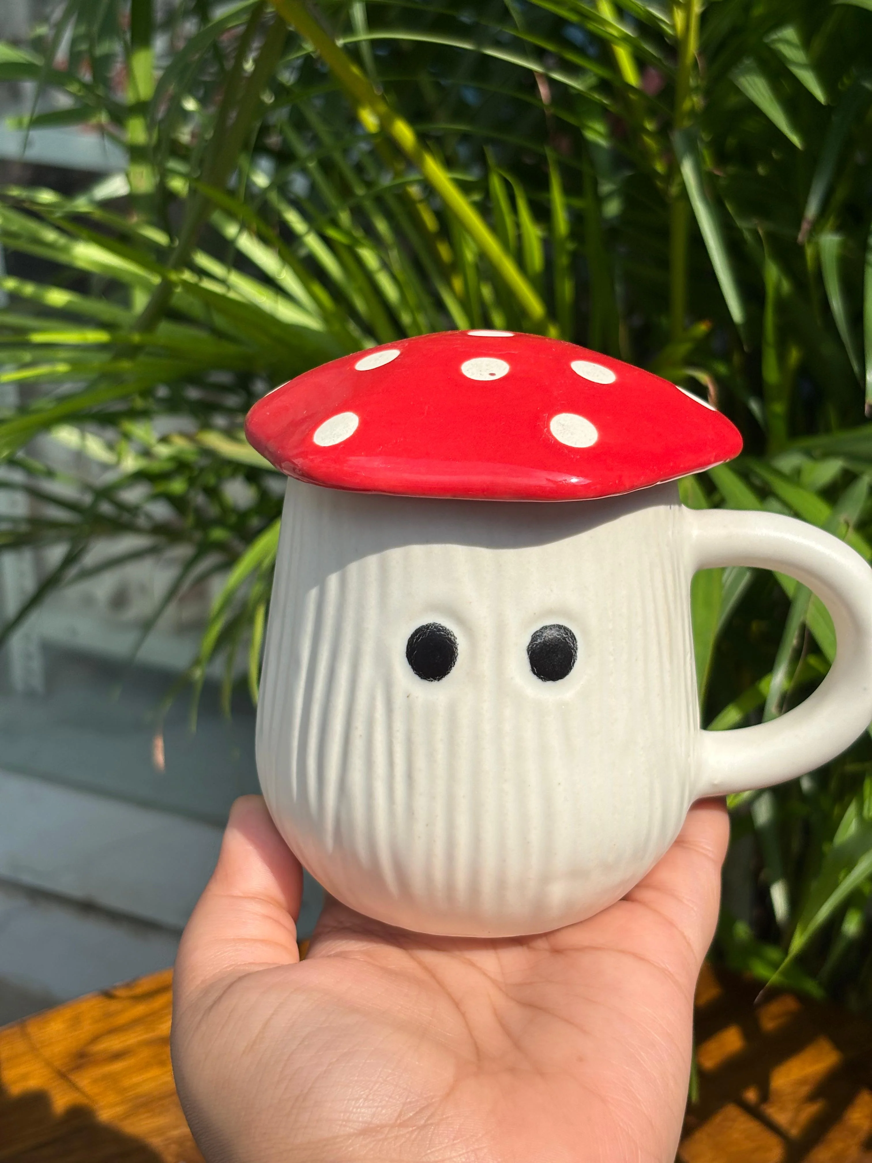 Red Mushroom Magic Coffee Mug with Lid - Image 3