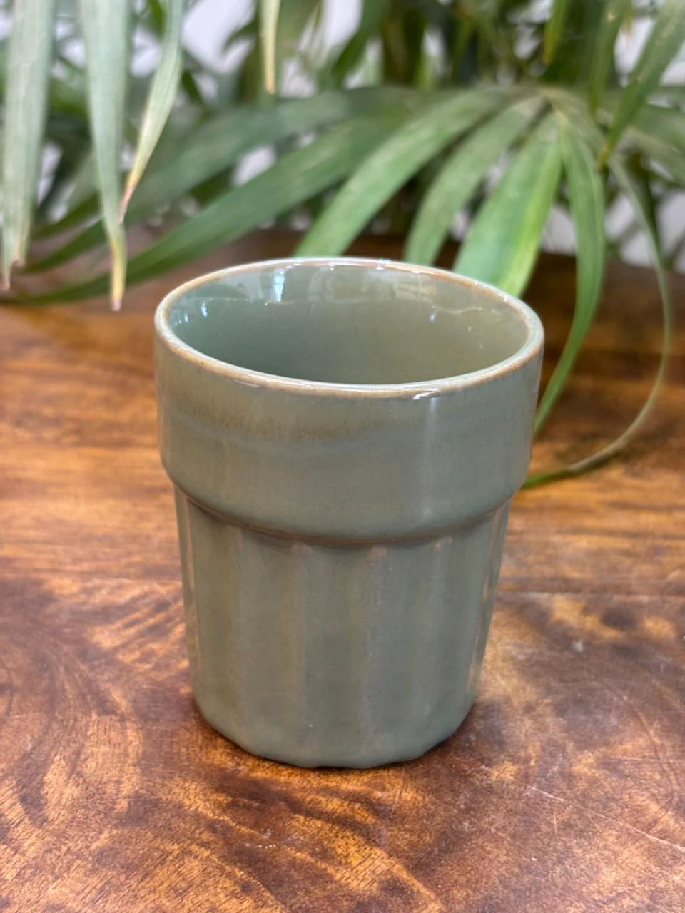 Sage Green Glaze Cutting Tea Cup/Kulhad (Set of 2) - Image 3