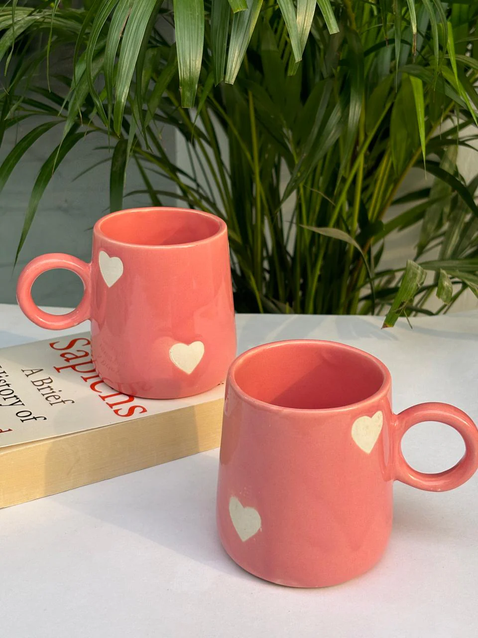 Small Pink Heart Narrow Coffee Mug - Image 3